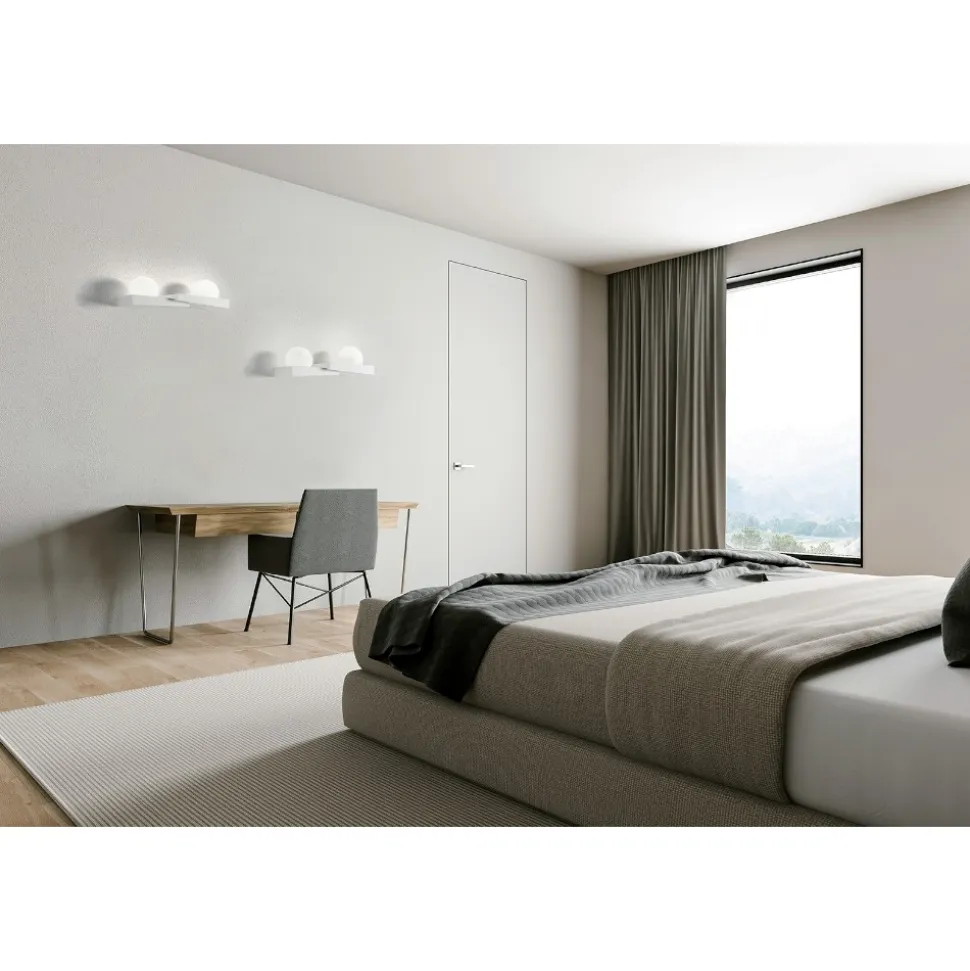 Applique cicladi sforzin in gesso bianco design moderna