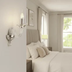 Applique classica per camera da letto ondaluce ravel 1 luce vetro trasperente cromo