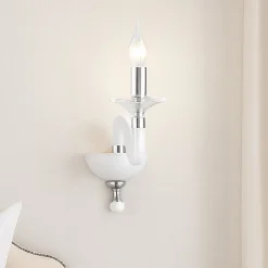 Applique classica per camera da letto ap gala una luce bianca