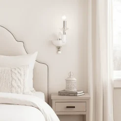 Applique classica per camera da letto ap gala una luce bianca