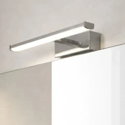 Applique 30cm cromato per specchio da bagno led 6w 3000k fabas luce