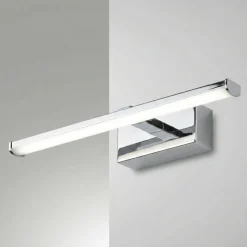 Applique 30cm cromato per specchio da bagno led 6w 3000k fabas luce