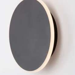 Applique 20cm led 20w disco nero 3000k cerchio moderna rotonda