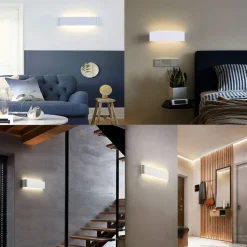 Applique 83cm led 30w 3000k bianca moderna wey perenz