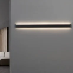 Applique 90cm moderna led 36w 3000k rettangolare nero