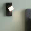 Applique comodino camera da letto nero led 3000k orientabile