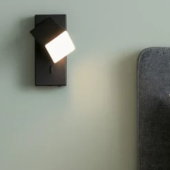 Applique comodino camera da letto nero led 3000k orientabile
