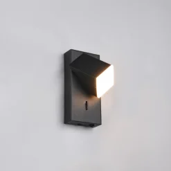 Applique comodino camera da letto nero led 3000k orientabile