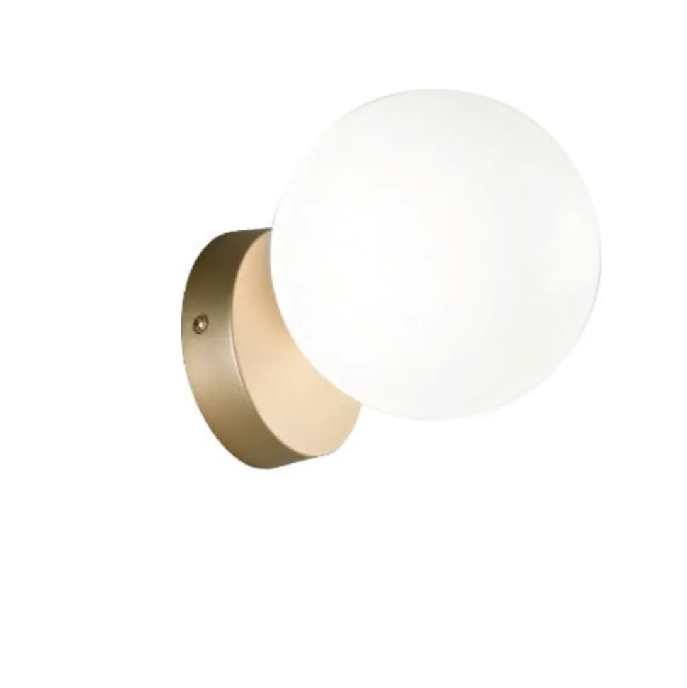 Applique comodino camera da letto ondaluce pallina oro sfera vetro