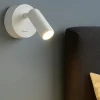 Applique comodino camera da letto ideal lux bean ap round led 3w 3000k bianco orientabile