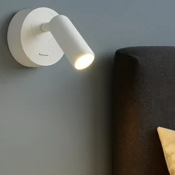 Applique comodino camera da letto ideal lux bean ap round led 3w 3000k bianco orientabile