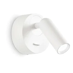 Applique comodino camera da letto ideal lux bean ap round led 3w 3000k bianco orientabile