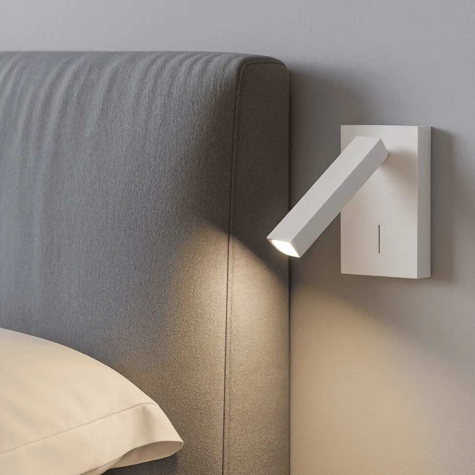 Applique comodino camera da letto bianca led 3000k orientabile