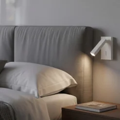 Applique comodino camera da letto bianca led 3000k orientabile