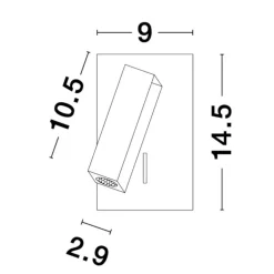 Applique comodino camera da letto bianca led 3000k orientabile