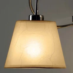 Applique comodino per camera da letto pergamena beige braccio flessibile cromato