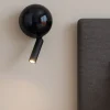 Applique comodino per camera da letto nero orientabile moderna