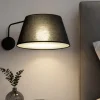 Applique con braccio orientabile nero per comodino camera da letto