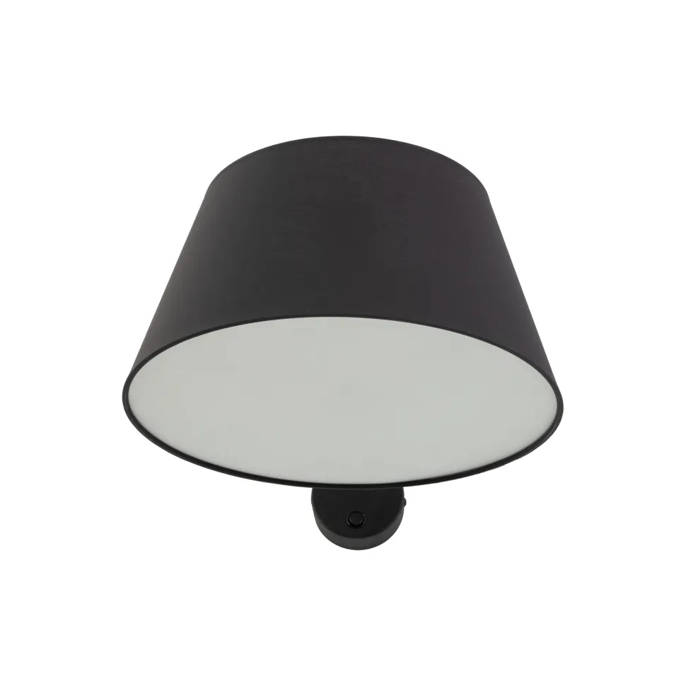 Applique con braccio orientabile nero per comodino camera da letto
