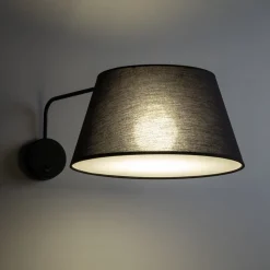 Applique con braccio orientabile nero per comodino camera da letto