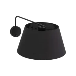 Applique con braccio orientabile nero per comodino camera da letto