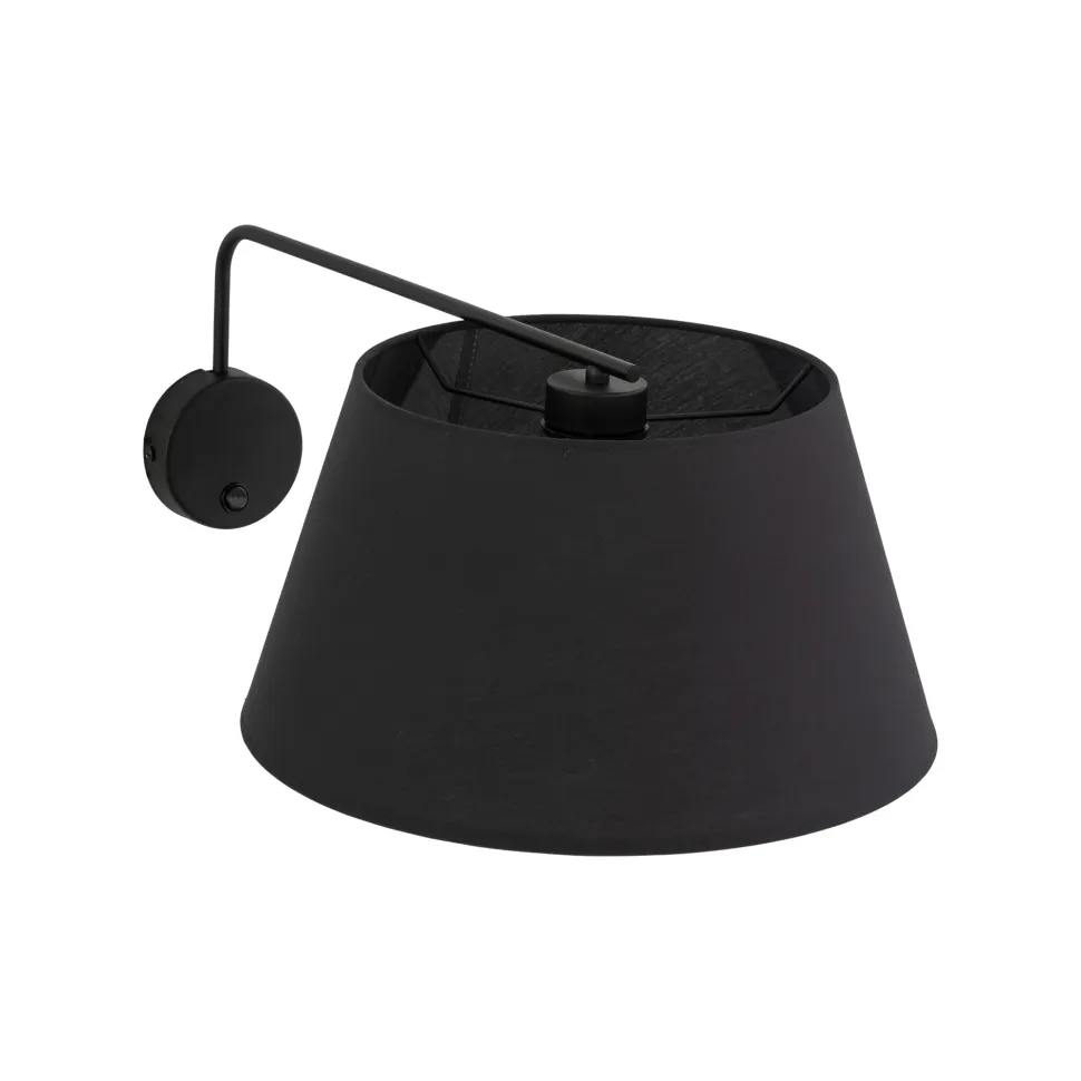 Applique con braccio orientabile nero per comodino camera da letto