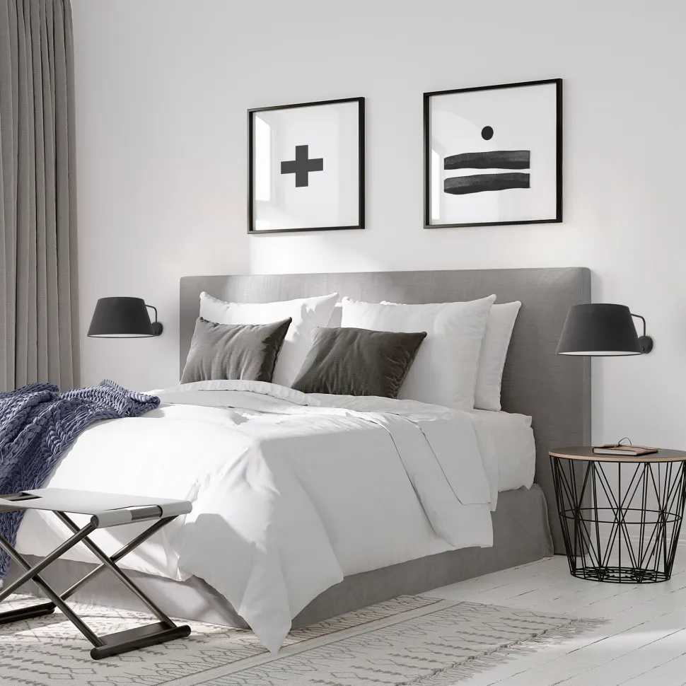 Applique con braccio orientabile nero per comodino camera da letto