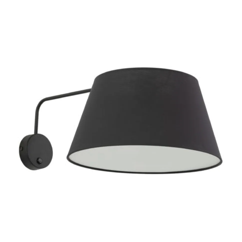 Applique con braccio orientabile nero per comodino camera da letto