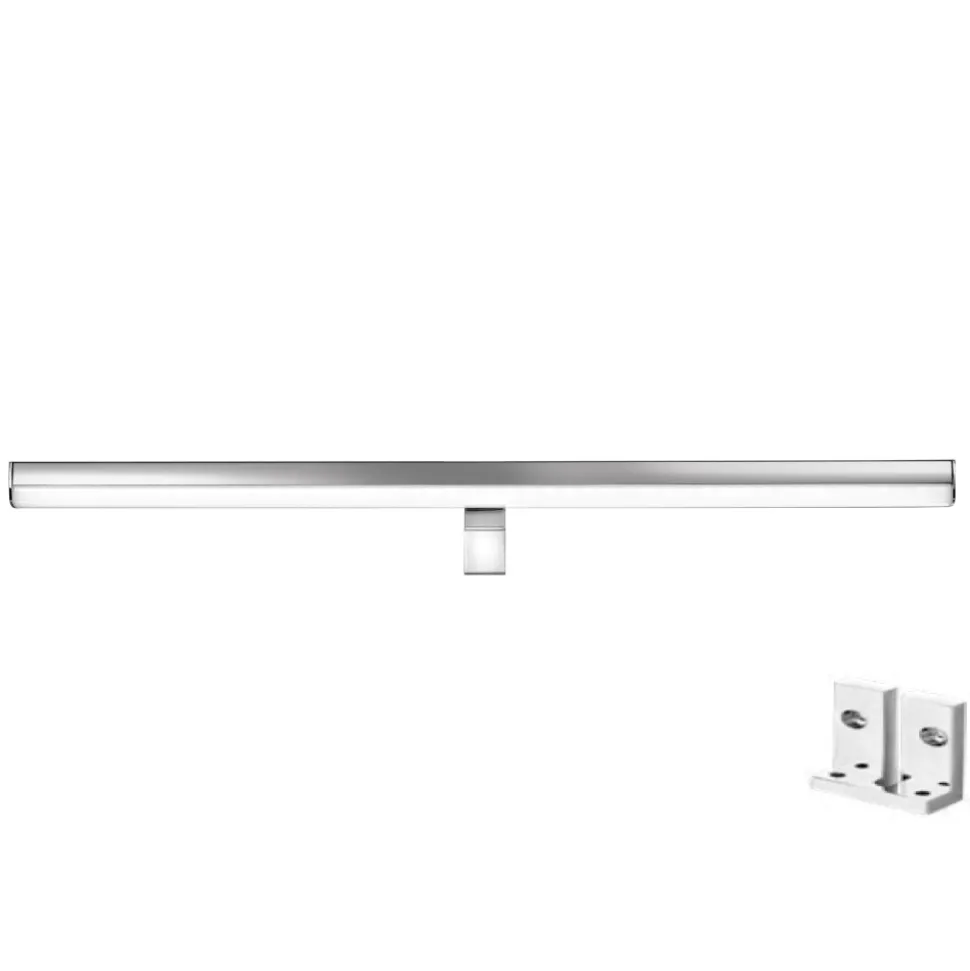 Applique con clip per specchio bagno 63cm cromo 18w 3000k