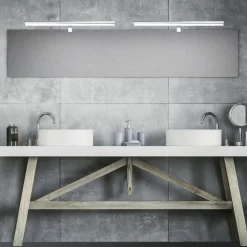 Applique con clip per specchio bagno 63cm cromo 18w 3000k