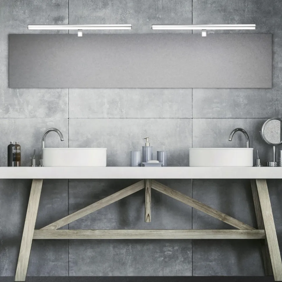Applique con clip per specchio bagno 63cm cromo 18w 3000k