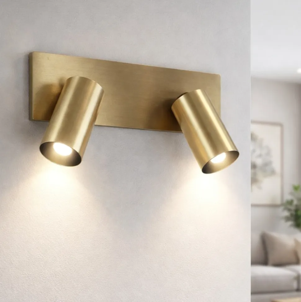 Applique con faretti orientabili oro ottone fabas luce flores