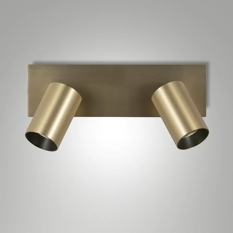 Applique con faretti orientabili oro ottone fabas luce flores