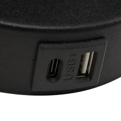 Applique con interruttore doppia luce presa usb nero da comodino per camera da letto