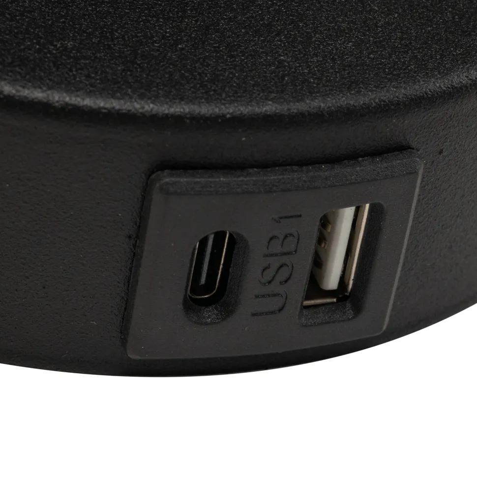 Applique con interruttore doppia luce presa usb nero da comodino per camera da letto