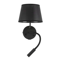 Applique con interruttore doppia luce presa usb nero da comodino per camera da letto