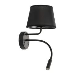 Applique con interruttore doppia luce presa usb nero da comodino per camera da letto