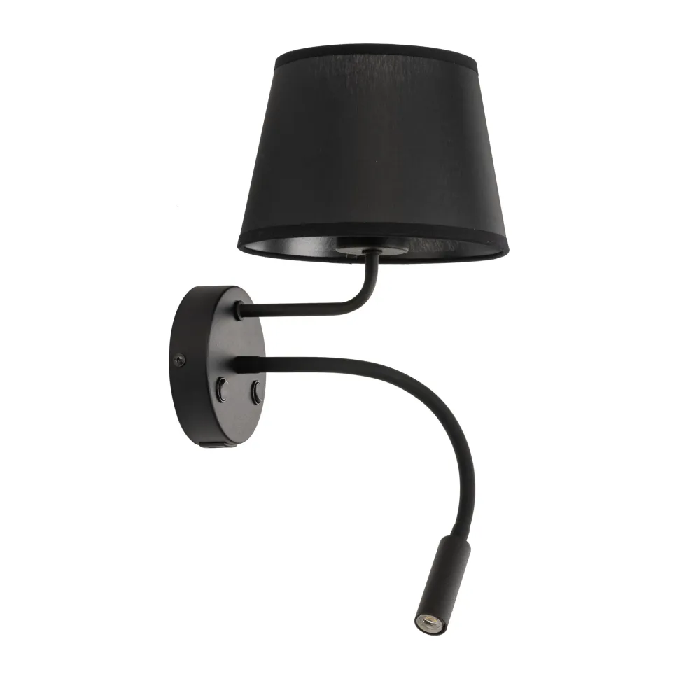 Applique con interruttore doppia luce presa usb nero da comodino per camera da letto