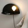 Applique con mensola per comodino camera da letto nero moderna