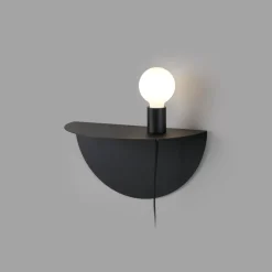 Applique con mensola per comodino camera da letto nero moderna