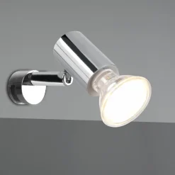 Applique cromo per bagno moderno con luce orientabile