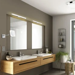 Applique cromo per specchio bagno 60cm led 6w 3000k