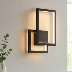 Applique cross led cct nero 3000k 4000k 6000k 20w moderna perenz