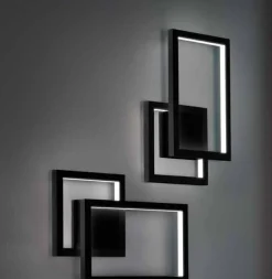 Applique cross led cct nero 3000k 4000k 6000k 20w moderna perenz