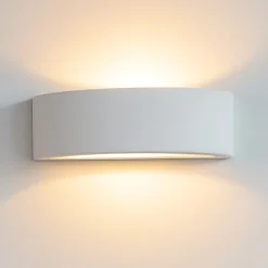 Applique curvo in gesso bianco isyluce