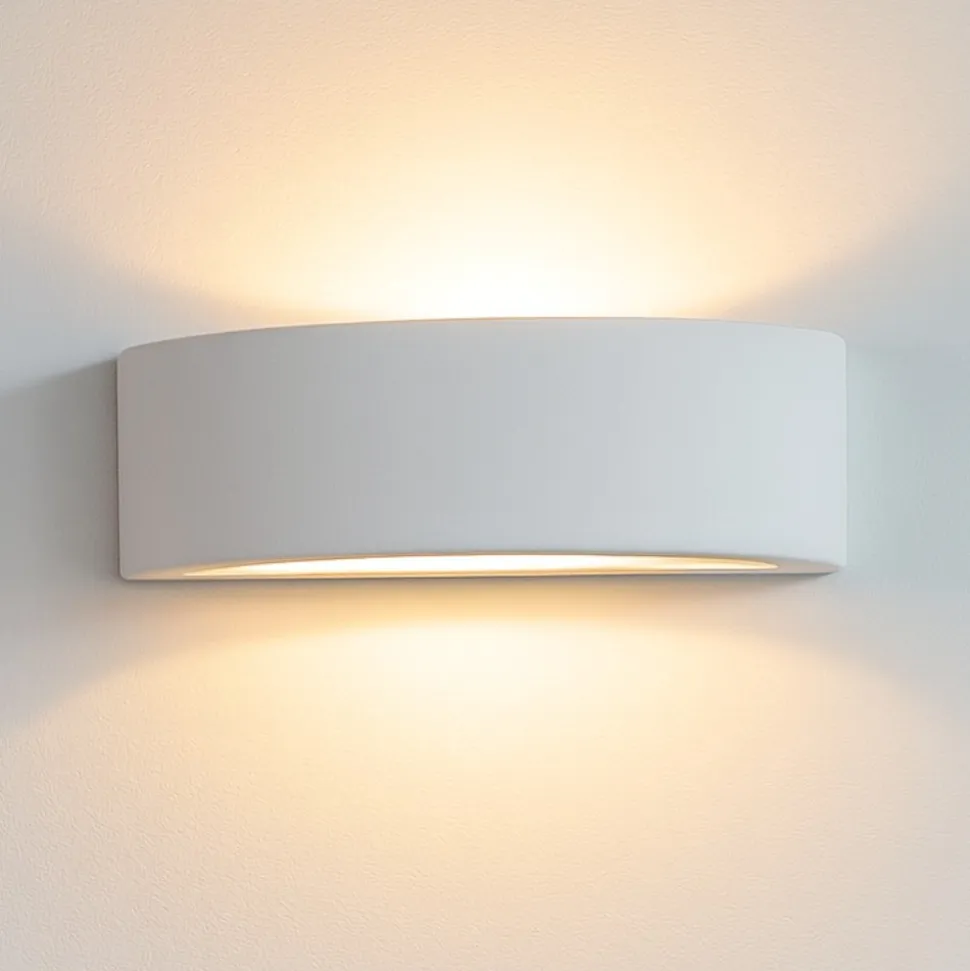 Applique curvo in gesso bianco isyluce