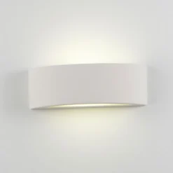 Applique curvo in gesso bianco isyluce