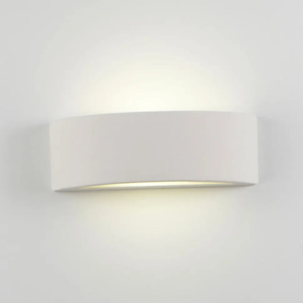 Applique curvo in gesso bianco isyluce