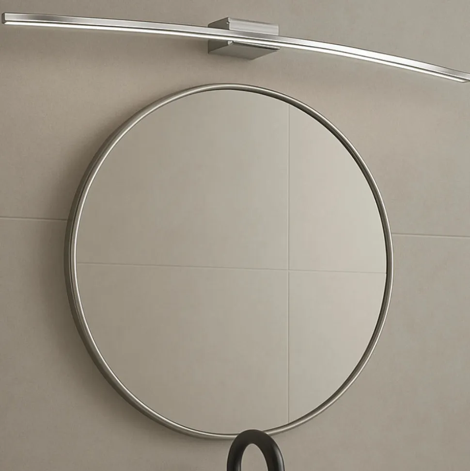 Applique curvo per specchio da bagno cromo 6w 3000k