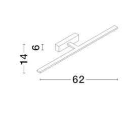 Applique da bagni nera per specchio 20w 3000k